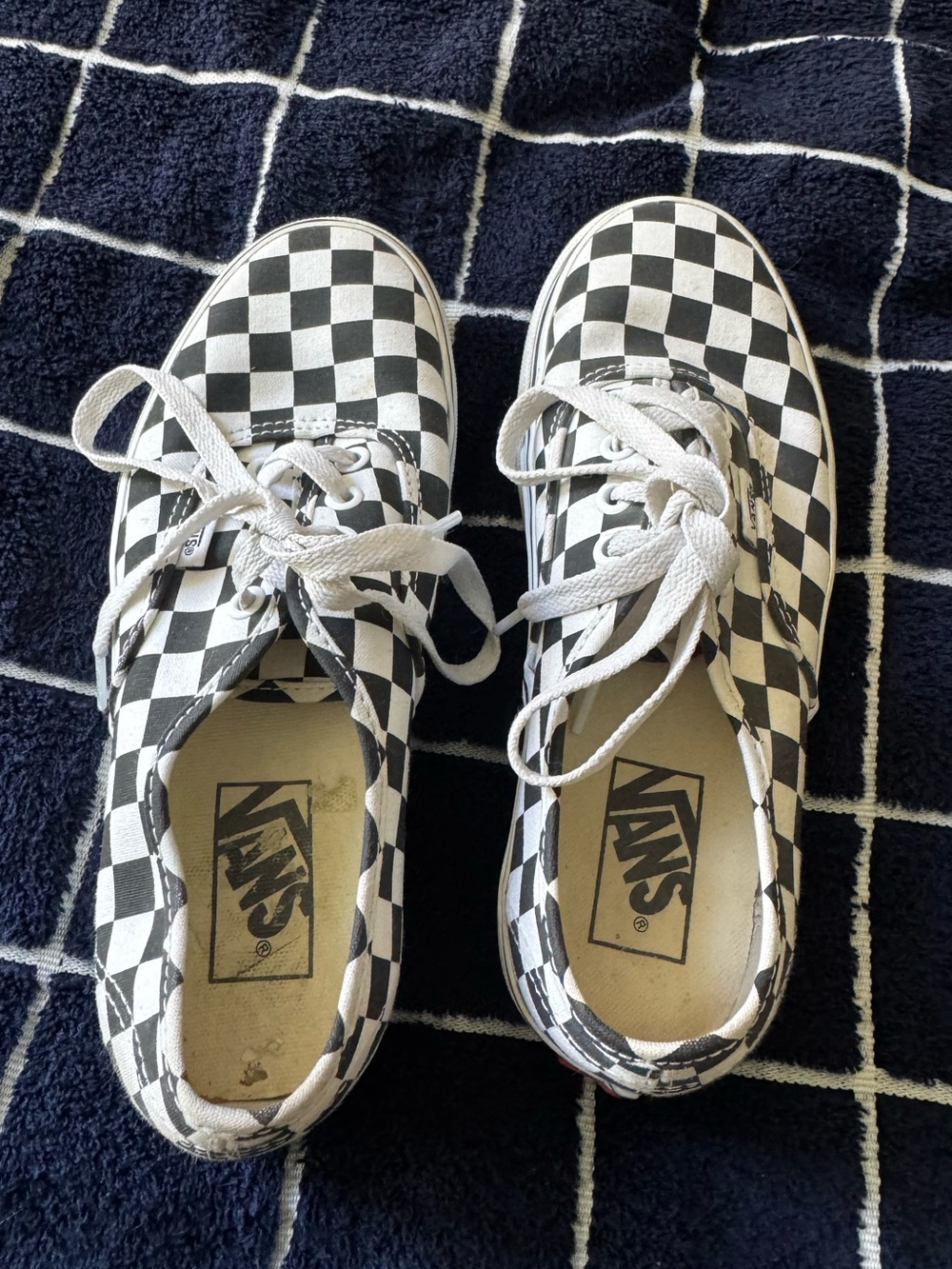 Vans Platform Women’s Checkerboard Lace-Up Sneakers - Black & White